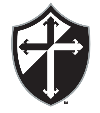 Shield with cross, black/white variant, cell 18