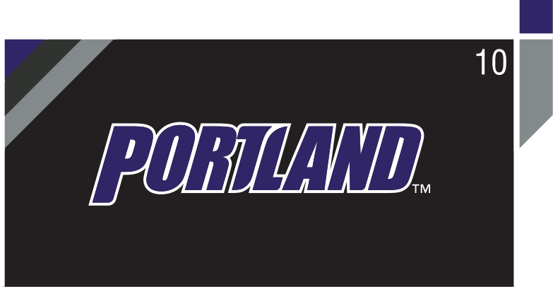 PORTLAND wordmark, white with purple outline on dark grey variant, cell 10