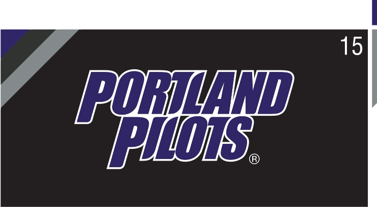 PORTLAND PILOTS wordmark, white with purple outline on dark grey variant, cell 15