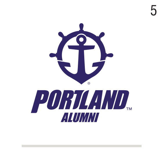 Portland Alumni logo, full color variant, cell 50