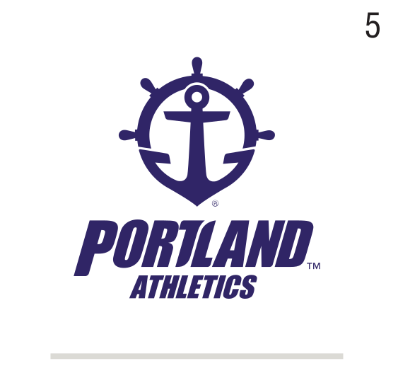 Portland Athletics logo, full color variant, cell 54