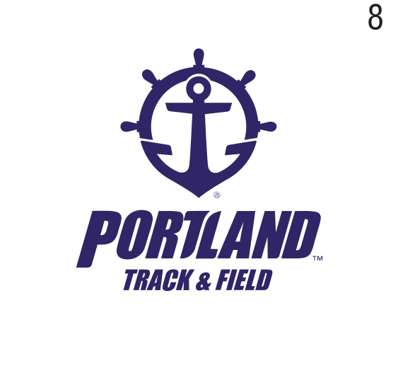 Portland Track & Field logo, full color variant, cell 82