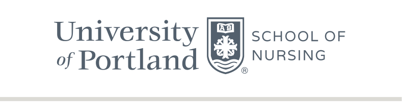 University of Portland School of Nursing, horizontal, black variant, cell 286