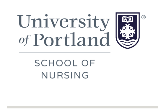 University of Portland School of Nursing, stacked, full color variant, cell 288