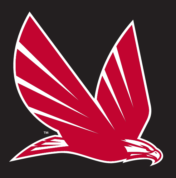 eagle in flight, red and white on black variant, cell 11