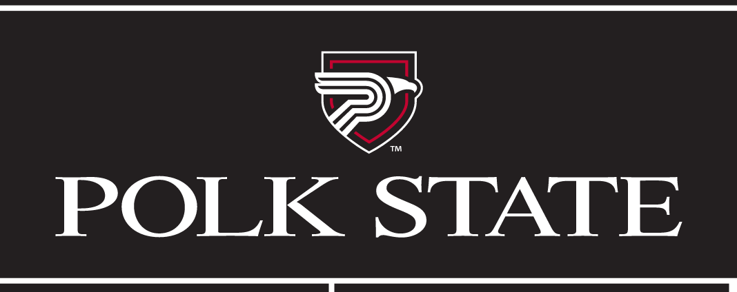 Polk State College, stacked, white and red variant, cell 73