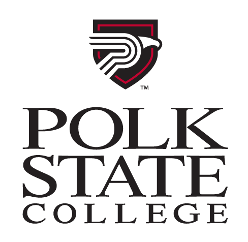 Polk State College, stacked, black and red variant, cell 78