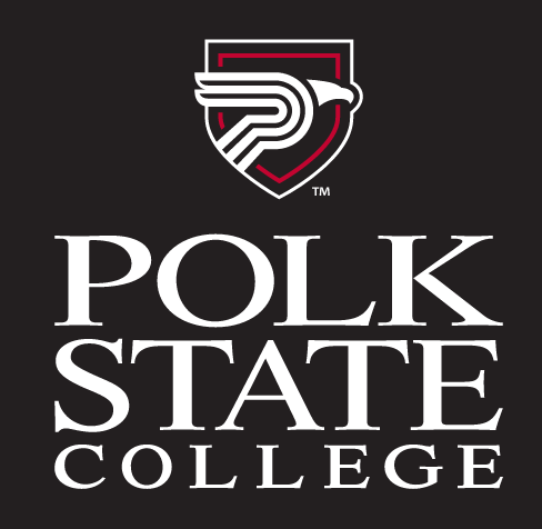 Polk State College, stacked, white and red variant, cell 81