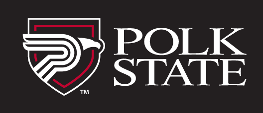 Polk State College, horizontal, white and red variant, cell 85