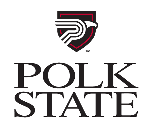 Polk State College, stacked, black and red variant, cell 86
