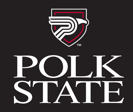 Polk State College, stacked, white and red variant, cell 89