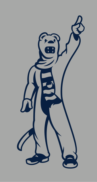 Nittany Lion mascot, blue outline, standing variant, cell 58