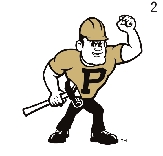 Purdue Pete mascot, black and white variant, cell 28