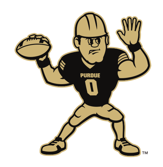 Purdue Pete football mark, gold and black variant, cell 48