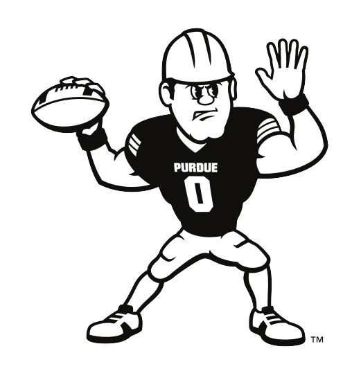 Purdue Pete football mark, white and black variant, cell 50