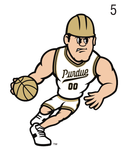Purdue Pete basketball mark, full color variant, cell 52