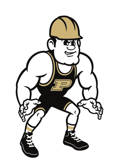 Purdue Pete wrestling mark, black and white variant, cell 64