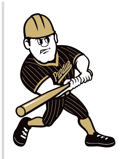 Purdue Pete softball mark, full color on white variant, cell 71