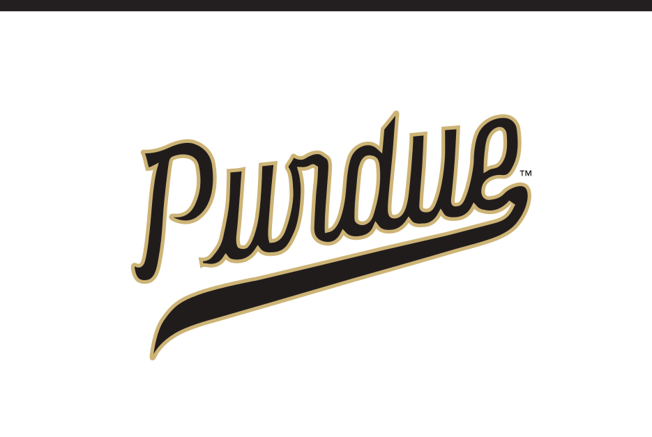Purdue script, black with gold outline variant, cell 74