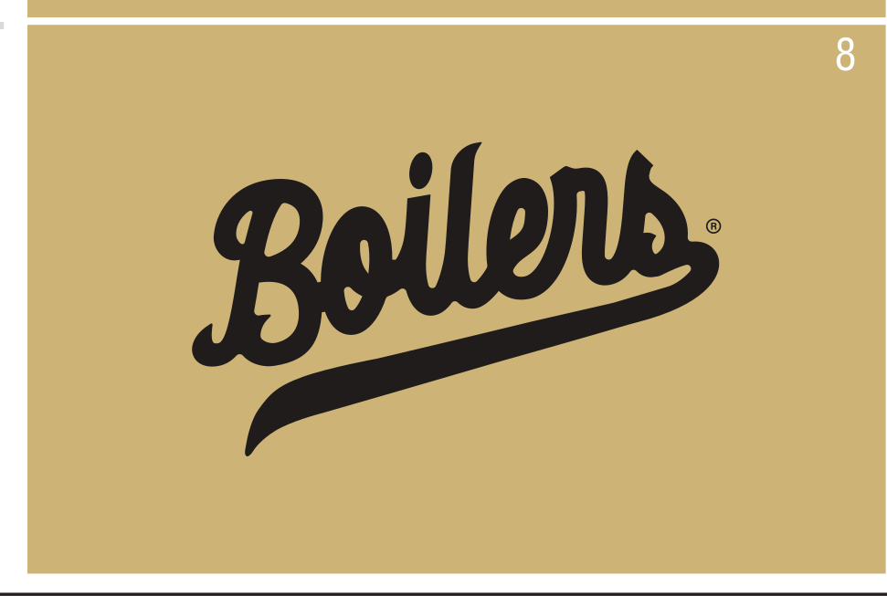 Boilers script, black on gold background variant, cell 80