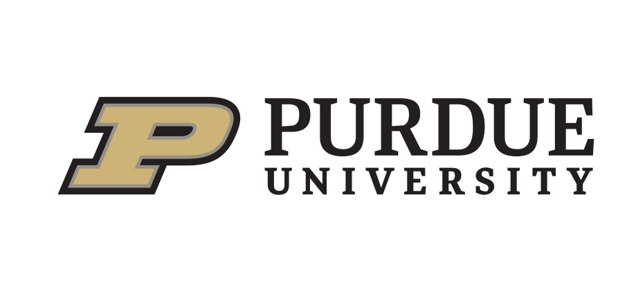Purdue University signature, horizontal, black/gold on white variant, cell 88