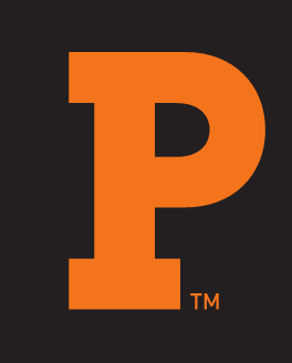 Princeton P, solid orange variant
