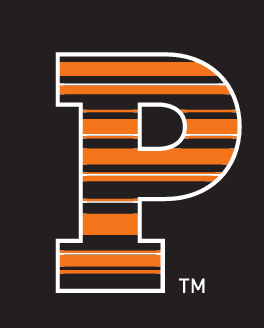 Princeton P, horizontal striped patterned variant