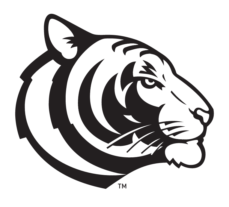 tiger profile, black and white variant