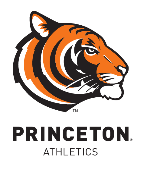 Princeton Athletics logo, full color tiger head with black text variant, cell 1