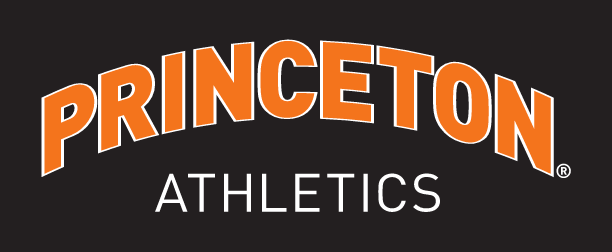 PRINCETON ATHLETICS wordmark, arched, outlined orange text, white outline variant, cell 1