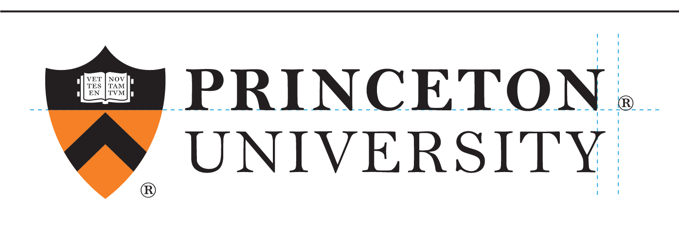 Princeton University logo, horizontal lockup with shield variant