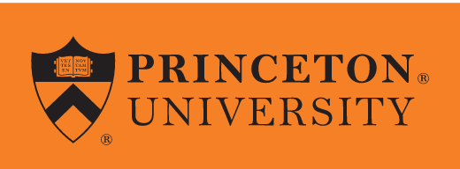 Princeton University logo, one-color black on orange paper variant