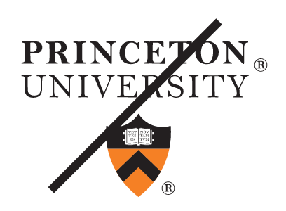Princeton University, primary logo with shield centered under wordmark variant