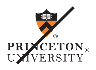 Princeton University, primary logo with shield centered over wordmark variant