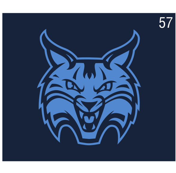 Growler mascot head, light blue, navy background variant, cell 57