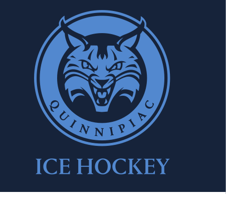 Bobcat head Ice Hockey logo, blue fill on navy variant, cell 104