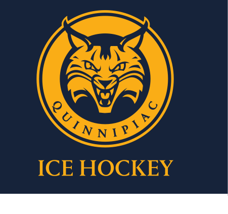 Bobcat head Ice Hockey logo, gold fill on navy variant, cell 105