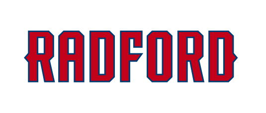 Radford straight wordmark, red/blue on white variant, cell 30