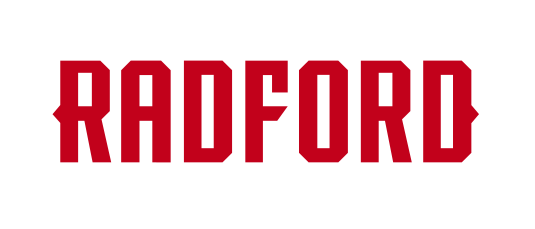 Radford straight wordmark, red on white variant, cell 33