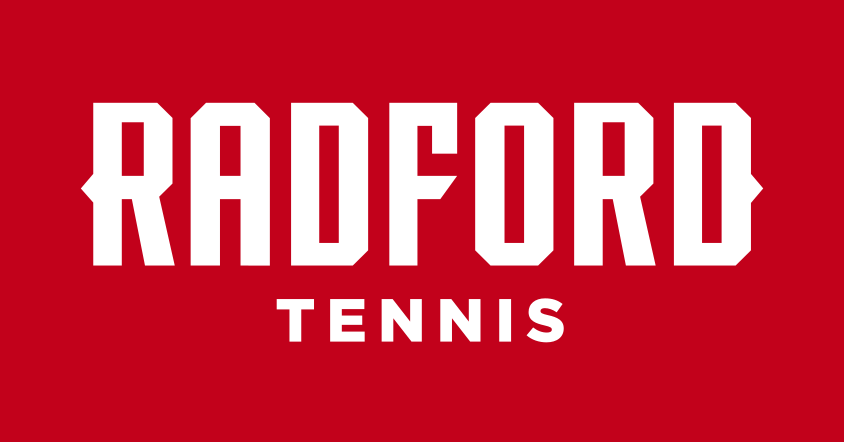 Radford wordmark with Tennis, white on red variant, cell 62