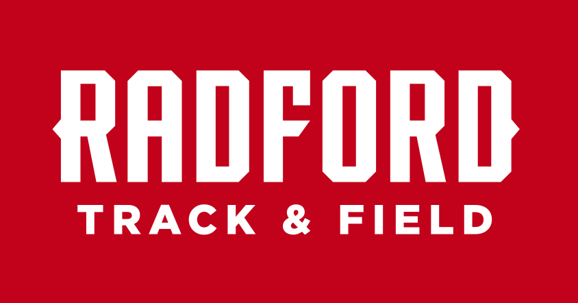 Radford wordmark with Track & Field, white on red variant, cell 63