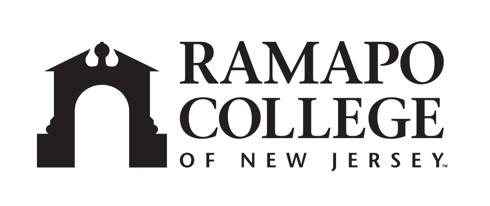Ramapo College of New Jersey logo, horizontal black variant, cell 2