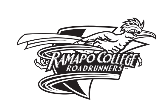 Roadrunners mascot head with text, black/white variant, cell 10