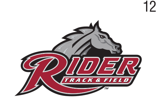 Rider Athletics sport logo, Track & Field full color variant, cell 122