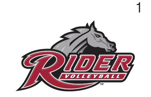 Rider Athletics sport logo, Volleyball black variant, cell 128