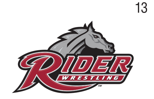 Rider Athletics sport logo, Wrestling black variant, cell 132