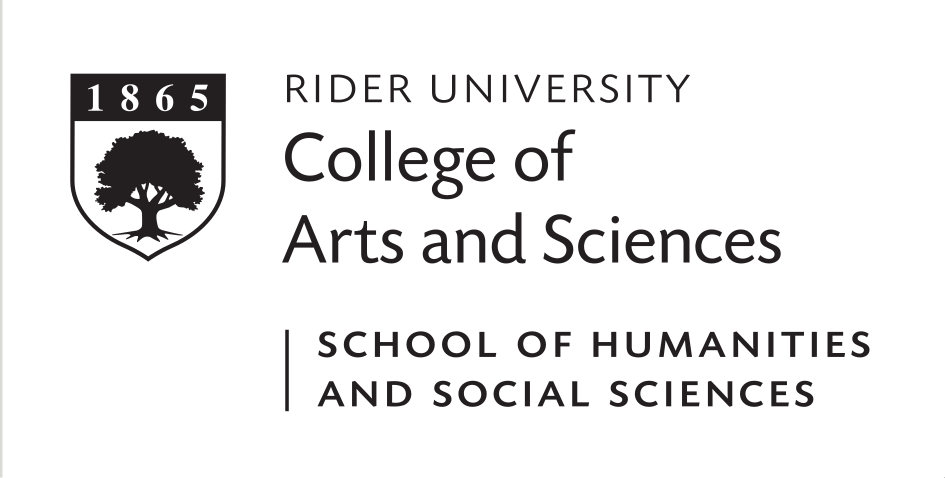 Rider University College of Arts and Sciences School of Humanities and Social Sciences logo, black on white variant, cell 206