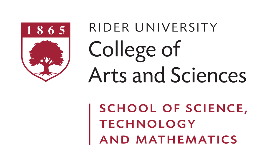 Rider University College of Arts and Sciences School of Science Technology and Mathematics logo, full color on white variant, cell 209