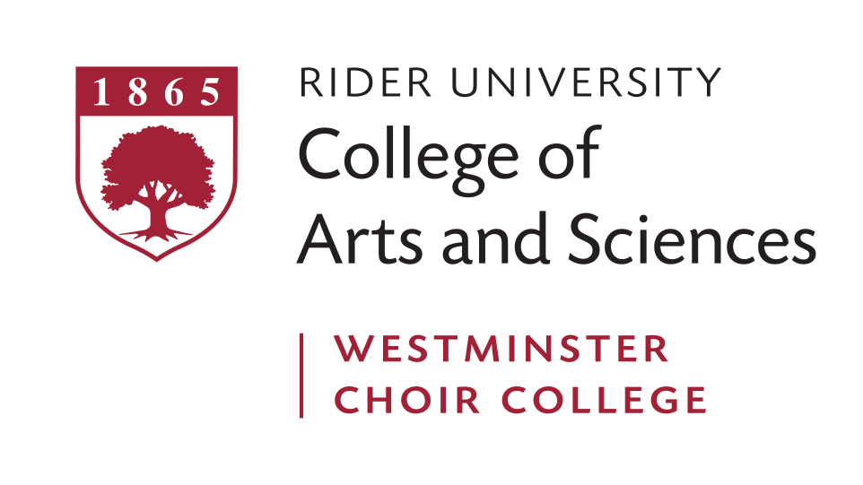 Rider University College of Arts and Sciences - Westminster Choir College logo, full color variant, cell 214