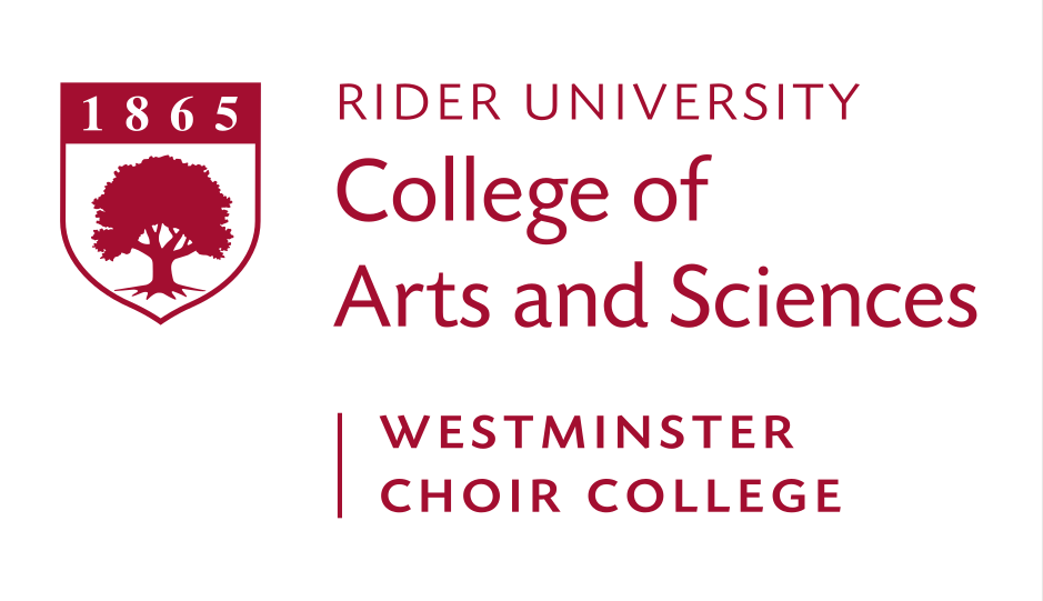 Rider University College of Arts and Sciences - Westminster Choir College logo, 2-color variant, cell 215
